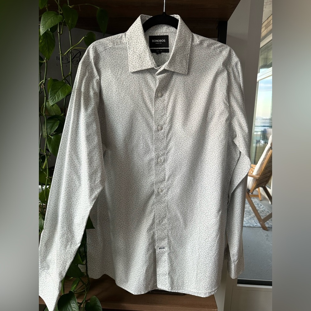 Brand New Bonobos Desk to Dinner Tailored Shirt - Grey Floral